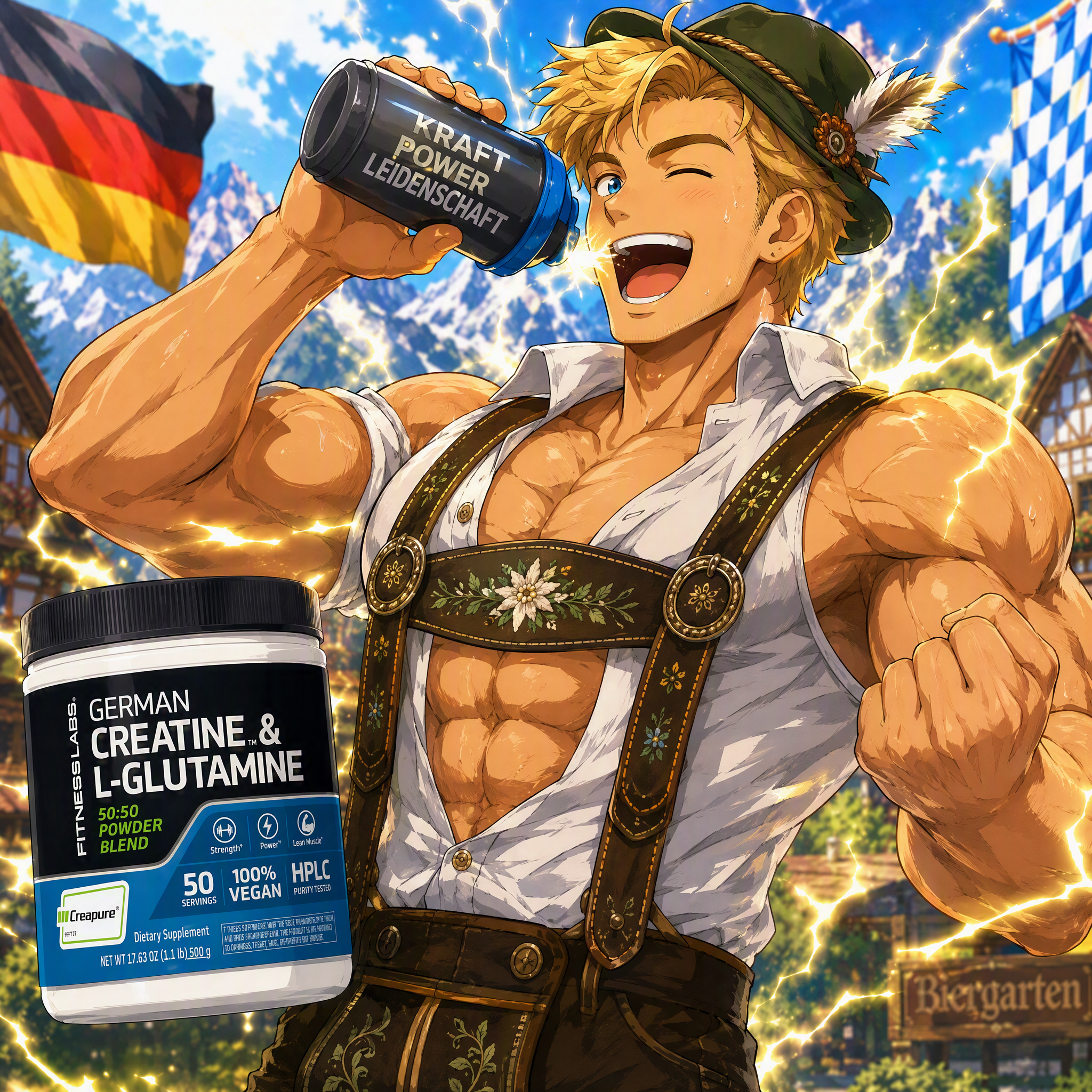 GERMAN Creatine and L-Glutamine | 1.1 lbs | Fitness Labs Pure German Creatine