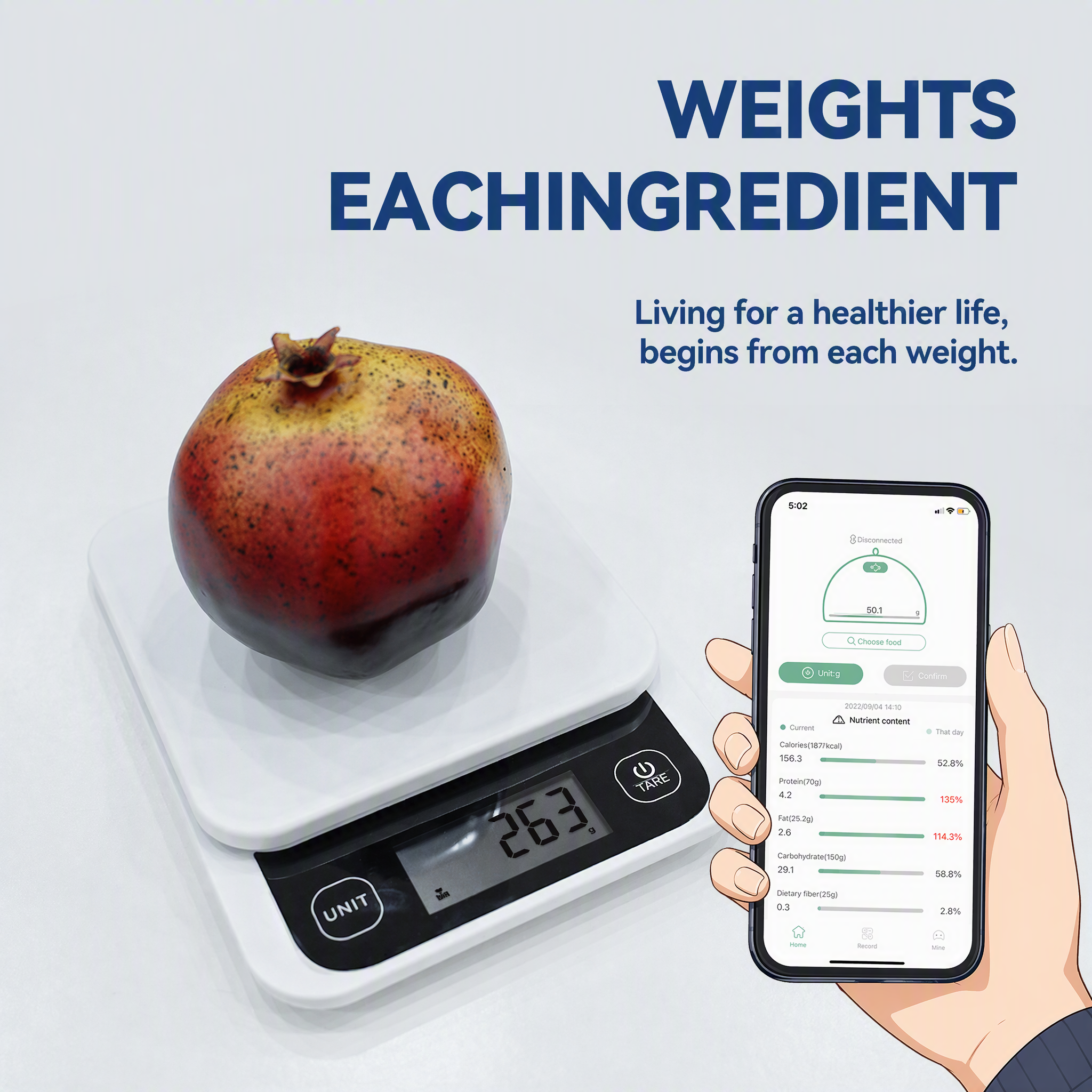 Fat Loss Nutritional Scale with Calorie Calculator App