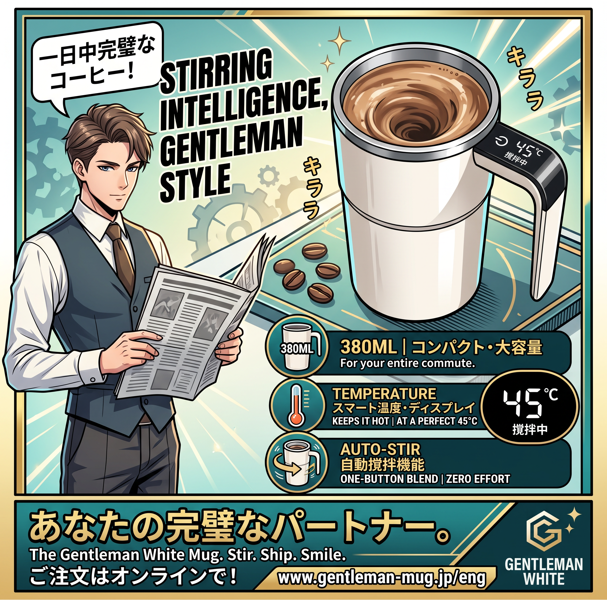 Magnetic Mixer Coffee Mug