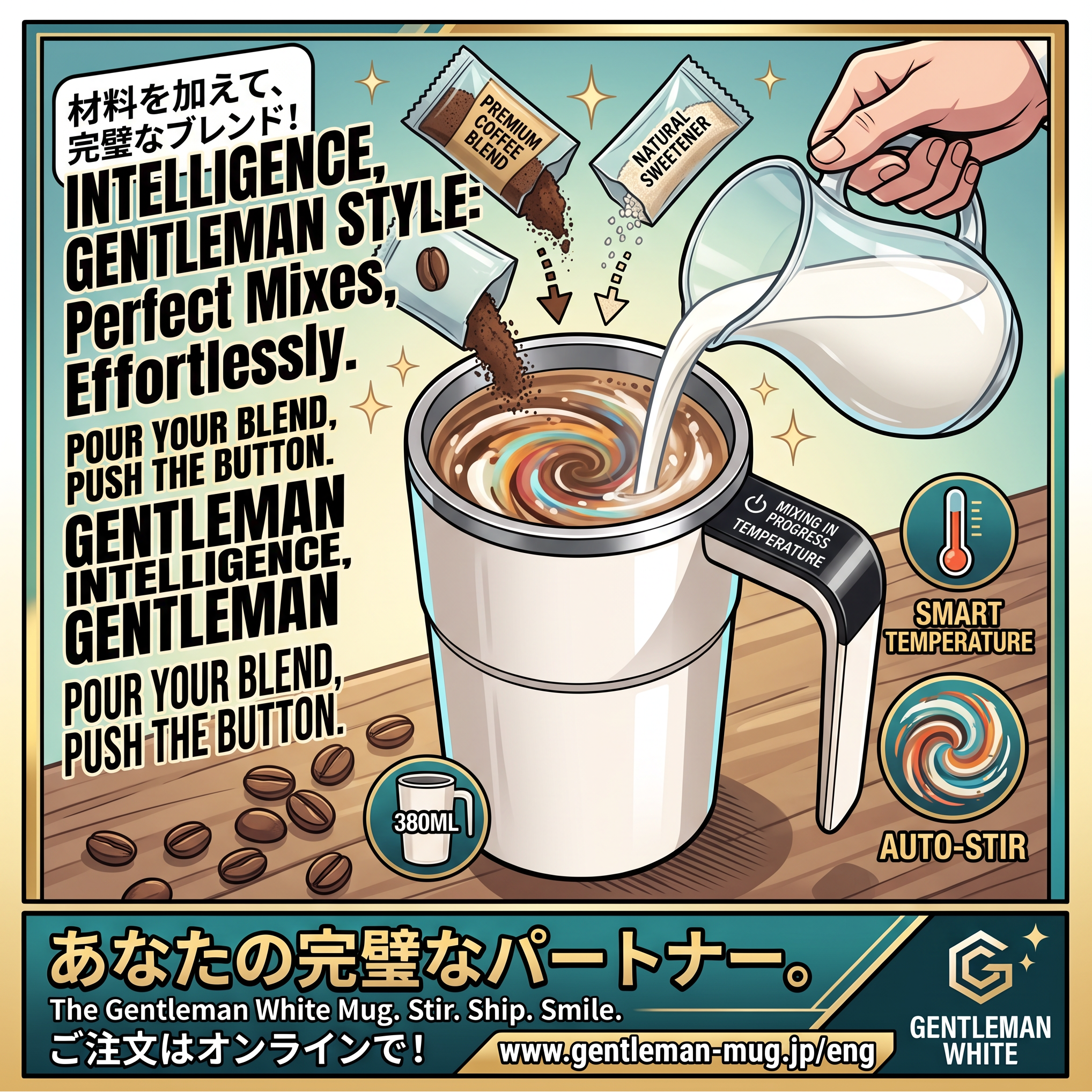 Magnetic Mixer Coffee Mug